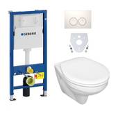 Design In Bad Komplettset Wand-WC Inkl. WC-Sitz Mit Absenkautomatik Schallschutzset Vorwandelement Betaetigungsplatte Weiss