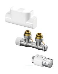 Anapont Heizkörper Ventilset 90° Weiß - Mit Thermostatkopf, Für Badheizkörper, Anschlussgewinde 1/2"